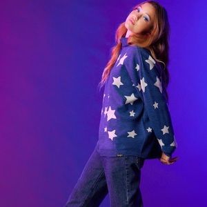 Coraline Star Oversized Turtleneck Sweater Size SM